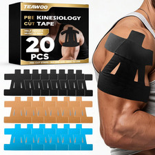 Precut Kinesiology Tape for Shoulder 20 Pcs   Waterproof Breathable Athleti, E