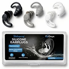 3 Pairs Soft Silicone Ear Plugs for Swimming  Sleeping, Waterproof Noise Reduct