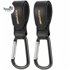 2 Pack Stroller Hooks, Stroller Straps for Diaper Bags,Adjustable Stroller Carab