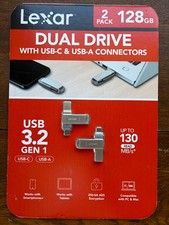Lexar 128GB Dual Drive 2-Pack USB 3.2 Gen 1 Flash Drive Type-C & Type-A NEW
