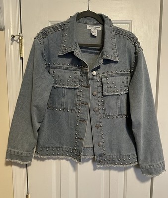 Classic Concept Denim Women s Studded Jean Jacket Size Medium