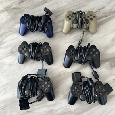 6 SONY PS2 PLAYSTATION CONTROLLERS - Untested (Some Have Oxidation On Buttons)