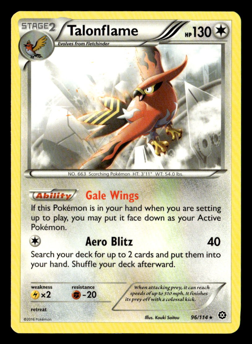 Talonflame Rare XY - Steam Siege 96/114 NM Pokémon TCG