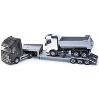 Emek, Volvo FH16 6X4 Schwarz Mit 3-Achs-Fahrzeug Und 6X4 Kipper, 1/25, EMEK33713