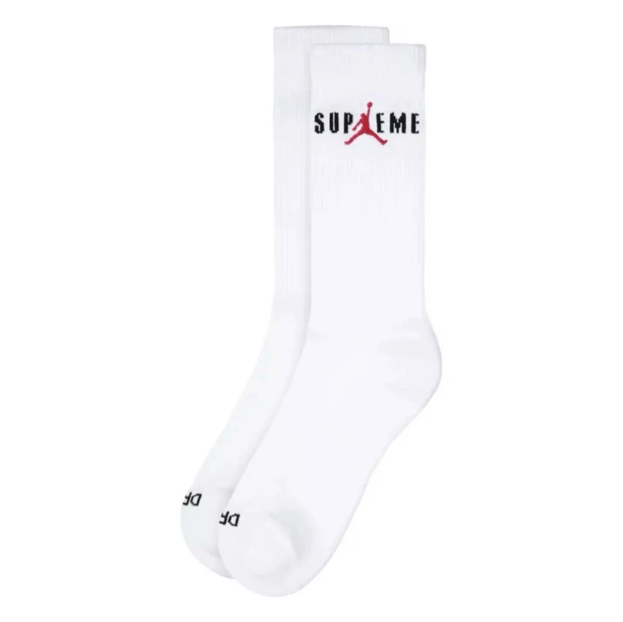 Lot de 2 chaussettes Supreme Jordan Crew grandes blanches Jumpman neuves
