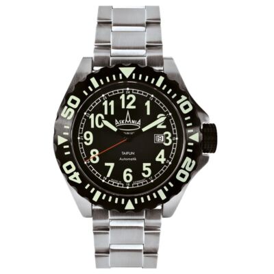 ASKANIA Taifun, Automatic wrist watch, TAI-5005, stainless steel strap, aviator
