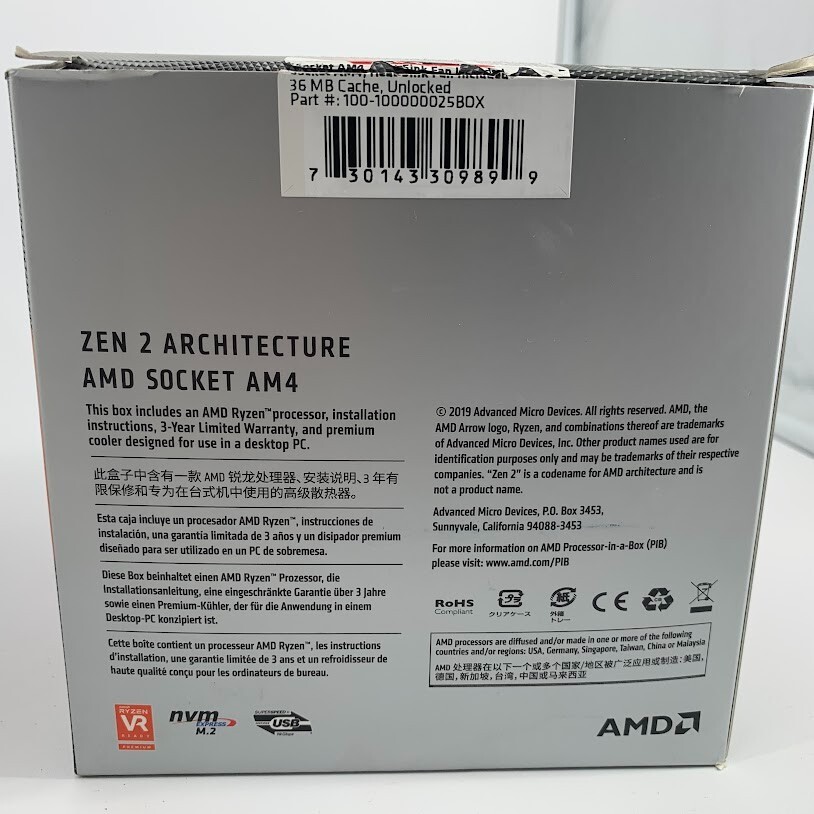 AMD Ryzen 7 3800X + ヒートシンク AMD RYZEN 7 3800x Fan and Heatsink Only (NO CPU)for 3.9 GHz 8-Core