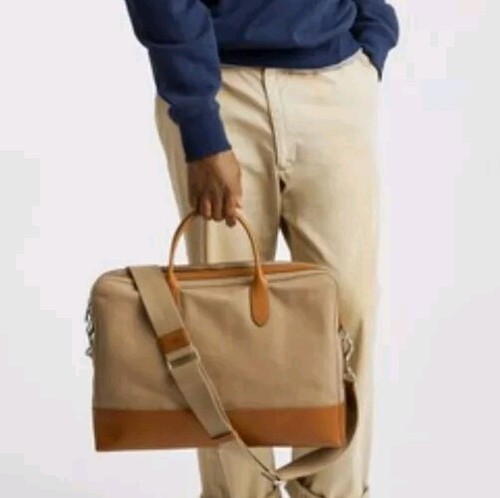 Shinola Detroit Canfield Canvas & Leder Weekday Aktentasche Beige - Bild 4 von 11