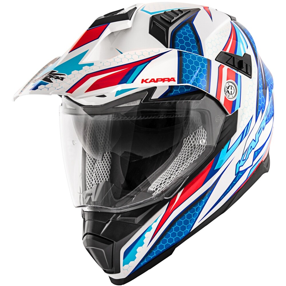 CASCO KAPPA KV30 ENDURO RIDE BIANCO LUCIDO / ROSSO / BLU