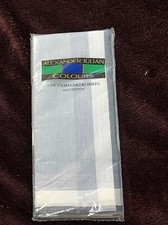 Alexander Julian Colours 6 All Cotton Blue  White Handkerchiefs New