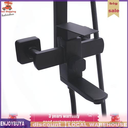 Juego de Grifo de Ducha Sistema Cabezal de Ducha Lluvia Manija Kit Combo Montaje en Pared Negro - Imagen 15 de 24