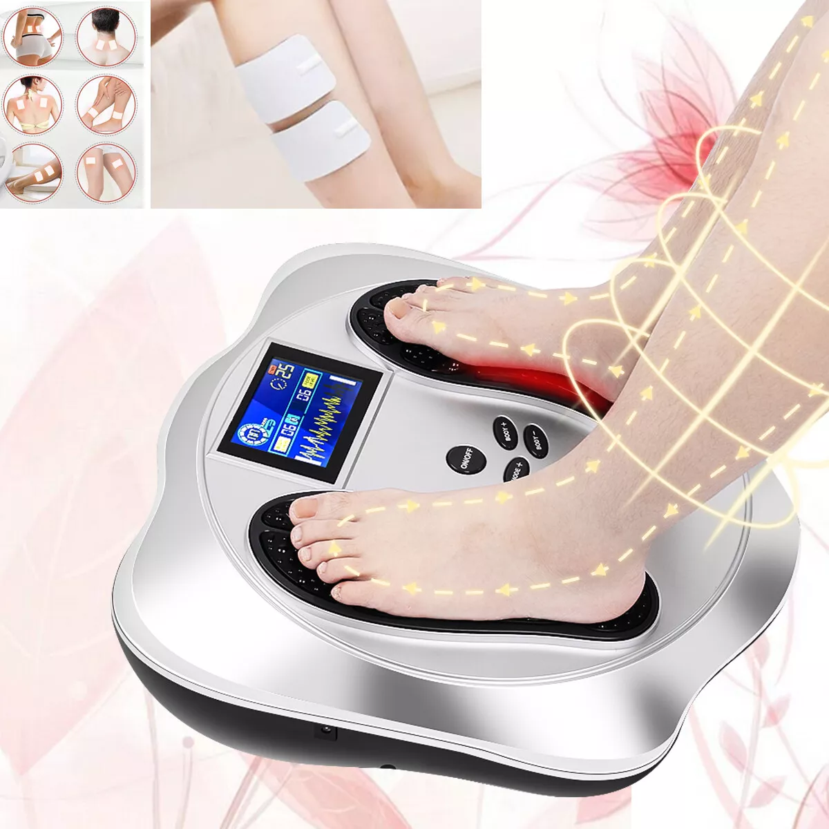 Foot Massager Machine EMS Feet and Legs Tens Unit Machine for Pain  Neuropathy 