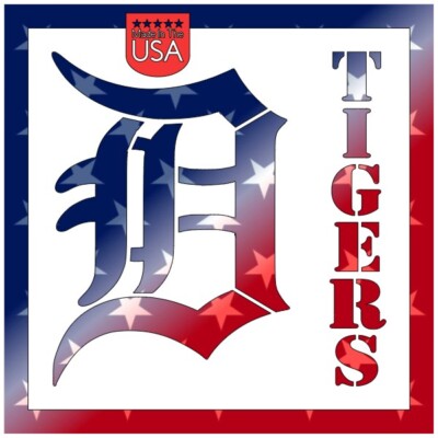 4''x4'' Clear Plastic Stencil - Detroit Tigers (MCA64)*****