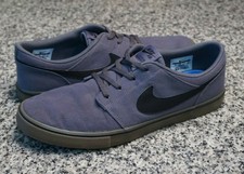 nike sb portmore ii dark grey & gum canvas skate shoes