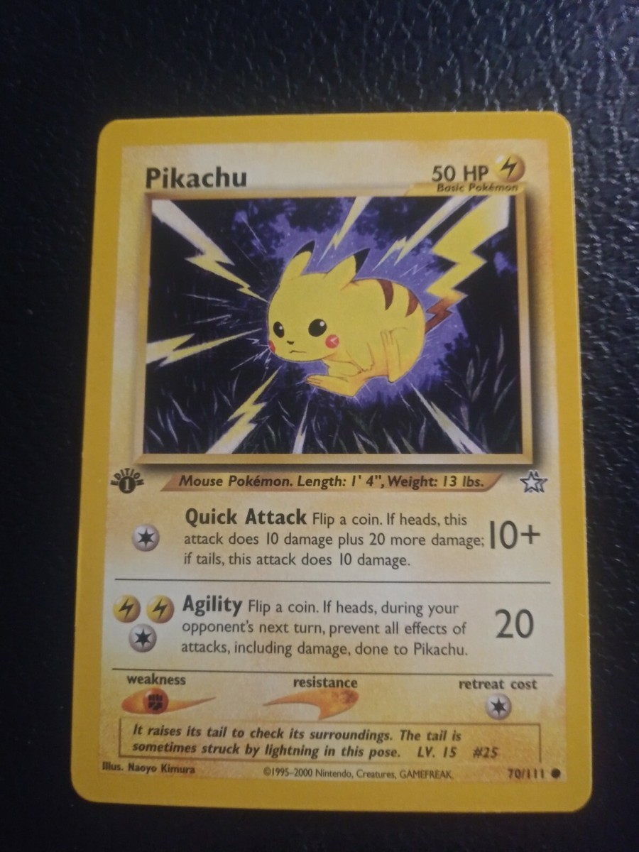Pokemon 2000 Neo Genesis 1st Edition Pikachu Card 70/111 | eBay