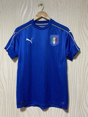 ITALY 2016 2017 HOME FOOTBALL SHIRT SOCCER JERSEY PUMA 748933 sz M MEN BLUE