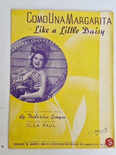 Like a Little Daisy Como Una Margarita 1937 Sheet Music Federico Longas