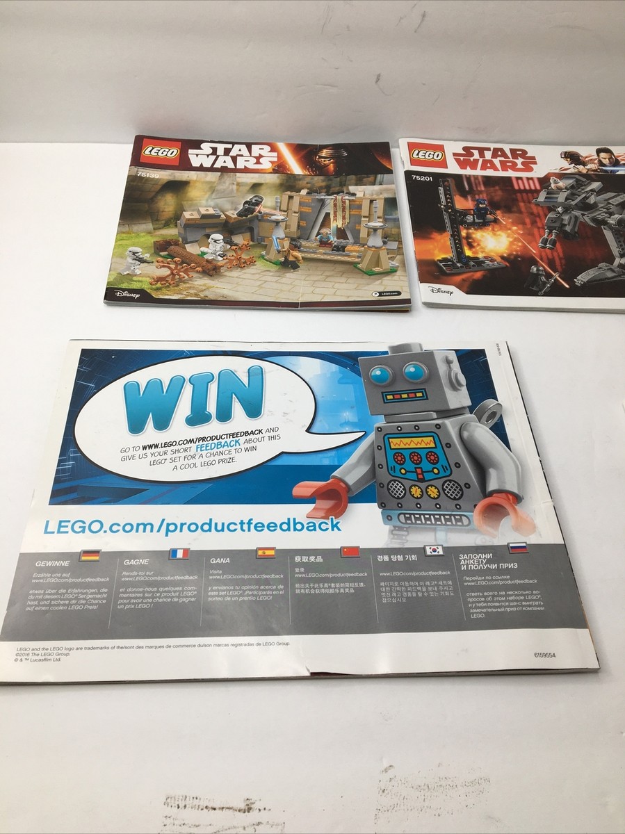 LEGO Star Wars 6 Lot Instructions Only: 75149, 75177, 75139, 75201