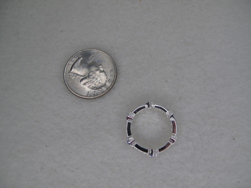Sterling Silver 925 Ring With Blue & White Stones/Marked With CZ & CRP-Size 5.5 - Picture 9 of 10