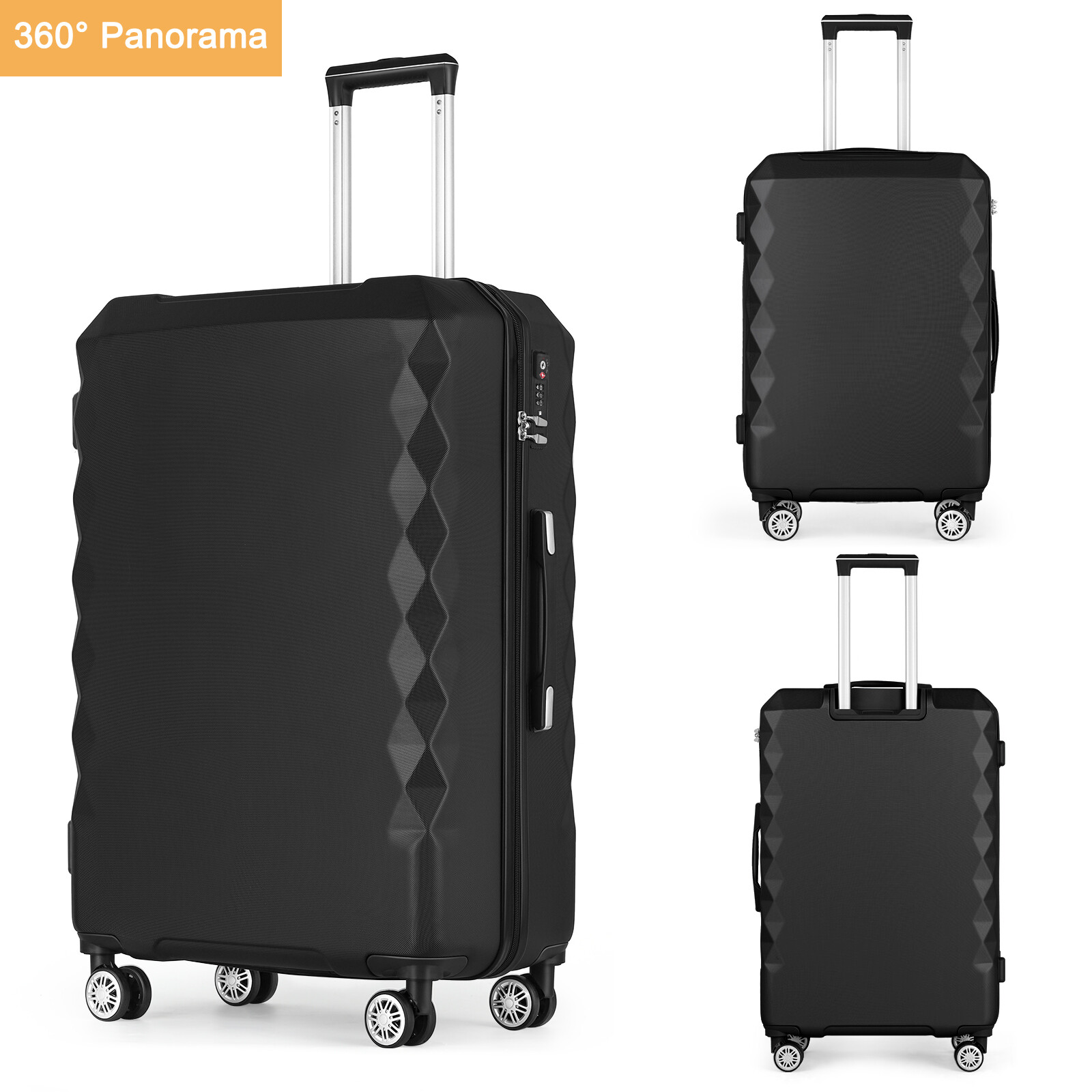 20" Carry On Trolley Suitcase ABS w/Wheels Travel Spinner Lightweight