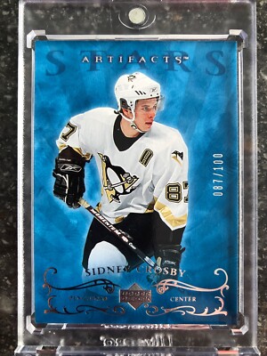 2006-07 ARTIFACTS STARS SIDNEY CROSBY 87/100 JERSEY NUMBER CARD # 191