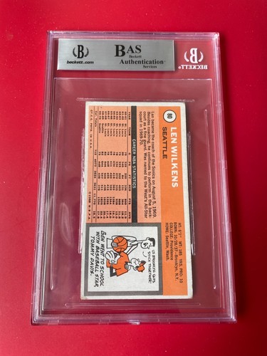 Lenny Wilkens HOF 1970-71 Topps Card Signed Auto Beckett BAS - Picture 2 of 2