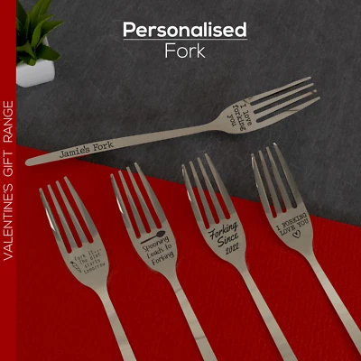 SO BESPOKE Engraved Fork Funny Personalised Valentines Day Gift Novelty Naughty Pun Gift