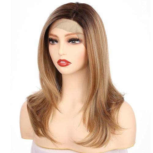 Onedor 18" Premium Japanese 130% Density Straight Lace Front Side Part Long Wigs - 第 11/98 張圖片