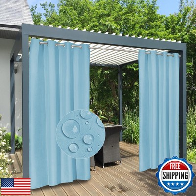 Easy-Going 100% Waterproof Outdoor Curtains Windproof Weatherproof Porch Curt