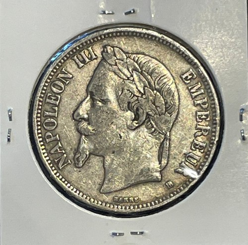France 5 francs 1870 BB Napoleon III KM#799.2 Silver aVF B1218 - Picture 3 of 8