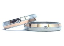 Fedine Fidanzamento Argento 925 Coppia Fedi Solitario Oro Rosa Anello Zircone