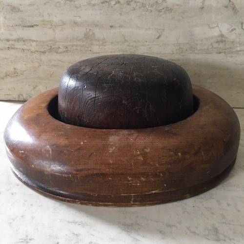 2 Antique Wood Block Hat Millinery Forms Mold Puzzle Fashion Art Wear Industrial - Picture 5 of 23