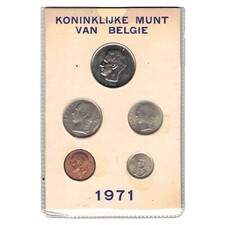 Belgique - Série 5 monnaies 1971 BU FDC Baudouin I - légende flamande