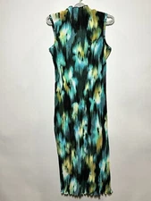 Women's Watercolor Plisse Midi Dress - Future Collective Floral Black/Blue M