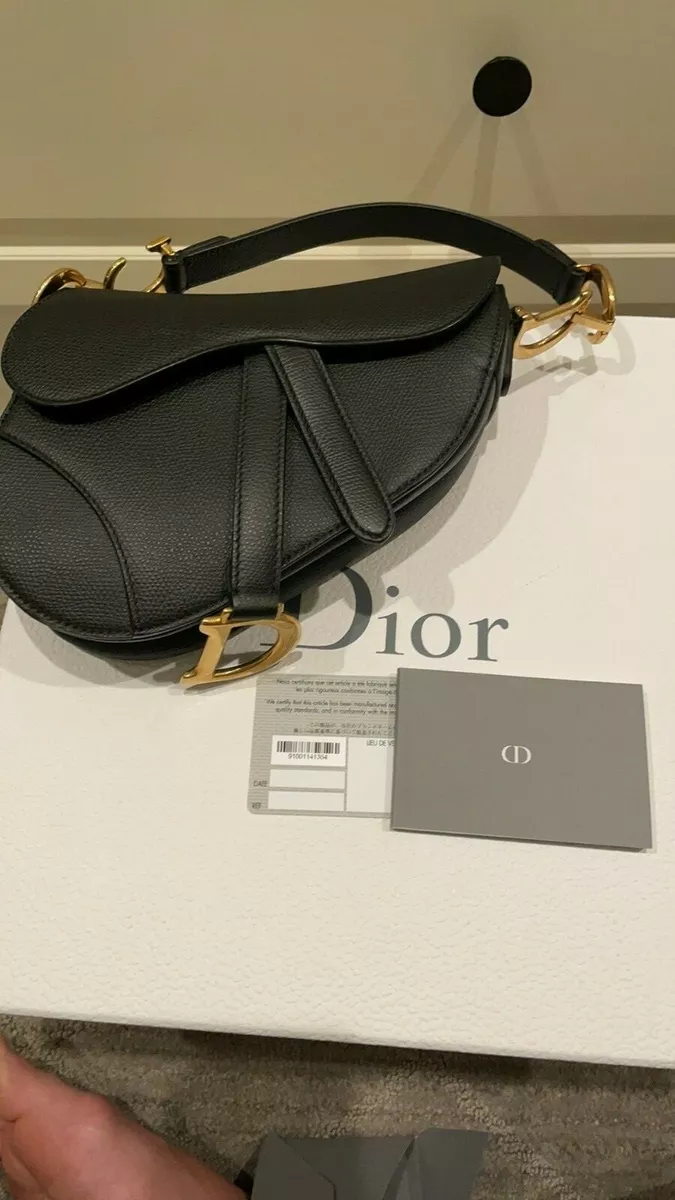 Dior Saddle Shoulder Bag in Black Grained Leather