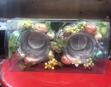 Pier One Imports Candle Tea Votive’s with Bird Nest And Eggs Design Set Two NIB