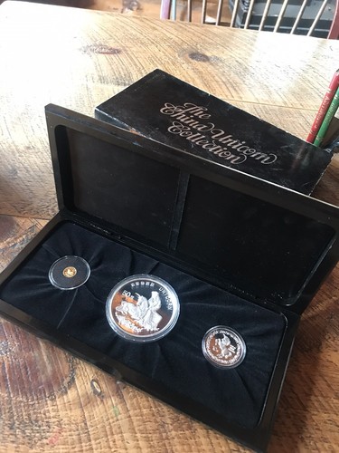1995 China Unicorn Collection Boxed Gold & Silver Proof Set Vintage w Case