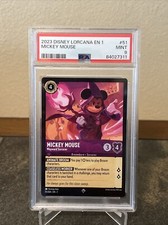 2023 Disney Lorcana Mickey Mouse Wayward Sorcerer Super Rare 51/204 51 PSA 9
