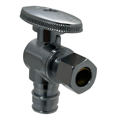 50 Pack XFITTING 1/2'' Pex A x 3/8'' OD Comp Angle Valve, Full Port, Lead Free 