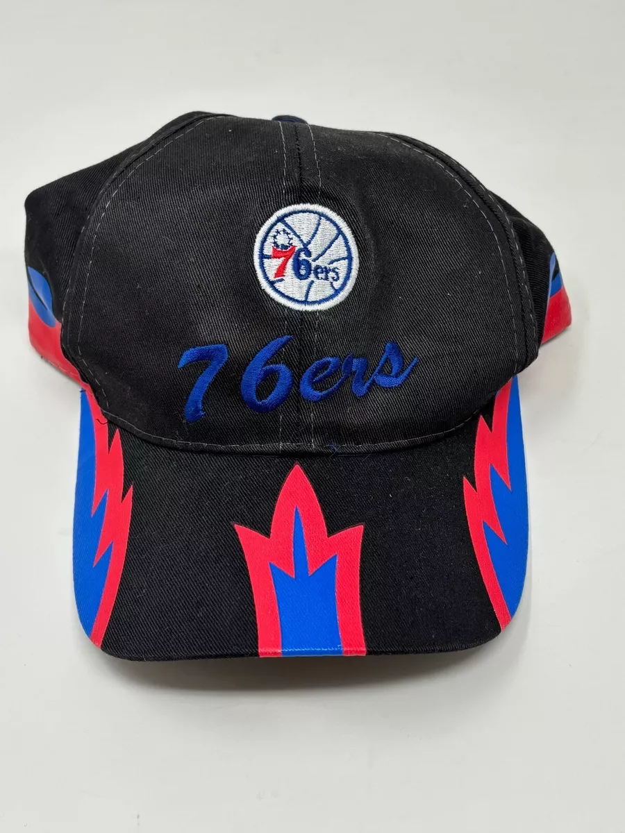 Vintage Black Philadelphia 76ers Sixers YOUTH Snapback Hat Blue