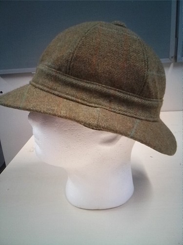CHRISTYS' LONDON VINTAGE ENGLAND TWEED WOOL DEERSTALKER DEERHUNTER HAT