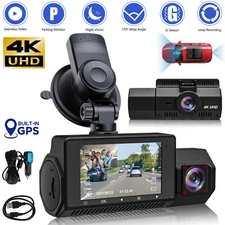 4K Dual Dash Cam Car DVR Camera GPS Video Recorder Parking Monitor Night Vision