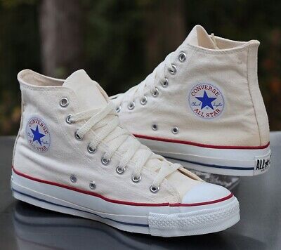 Converse vintage Chuck Taylor ventes exceptionnelles All Star Hi blanche fabriquée aux États-Unis custom homme 8,5