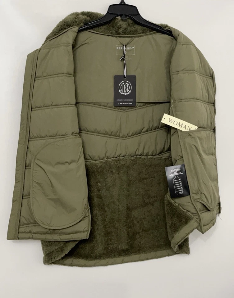 Bernardo Roundabout High-Low Puffer Vest, Green, Size + - Image 3 of 4