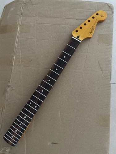 Yellow 22 Fret Strat Electric Guitar Neck Maple For DIY Fender Replace rosewood