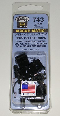 Kadee Proto 48 O scale # 743 ~ ''E Prototype Head''  Short Metal Couplers - 2 Pair