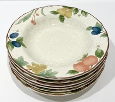 MIKASA Country Classics FRUIT PANORAMA Pattern 9 1/4" SOUP BOWLS Set of 6