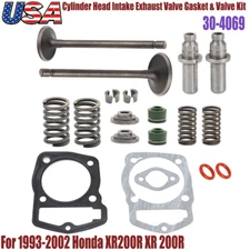 For Honda XR200R Cylinder Head Intake Exhaust Valve Gasket & Valve Kit 30-30120