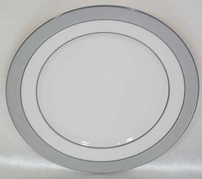 Homer Laughlin White & Gray Luncheon Salad Dessert Plate DDD-1 Ivory