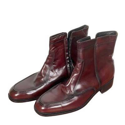 Florsheim Boots Men 10D Oxblood Essex Leather Ankle Dress Classic